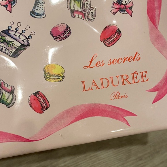 Laduree Paris Pink Printed Tote Bag with Macaron Motif - Picture 9 of 11